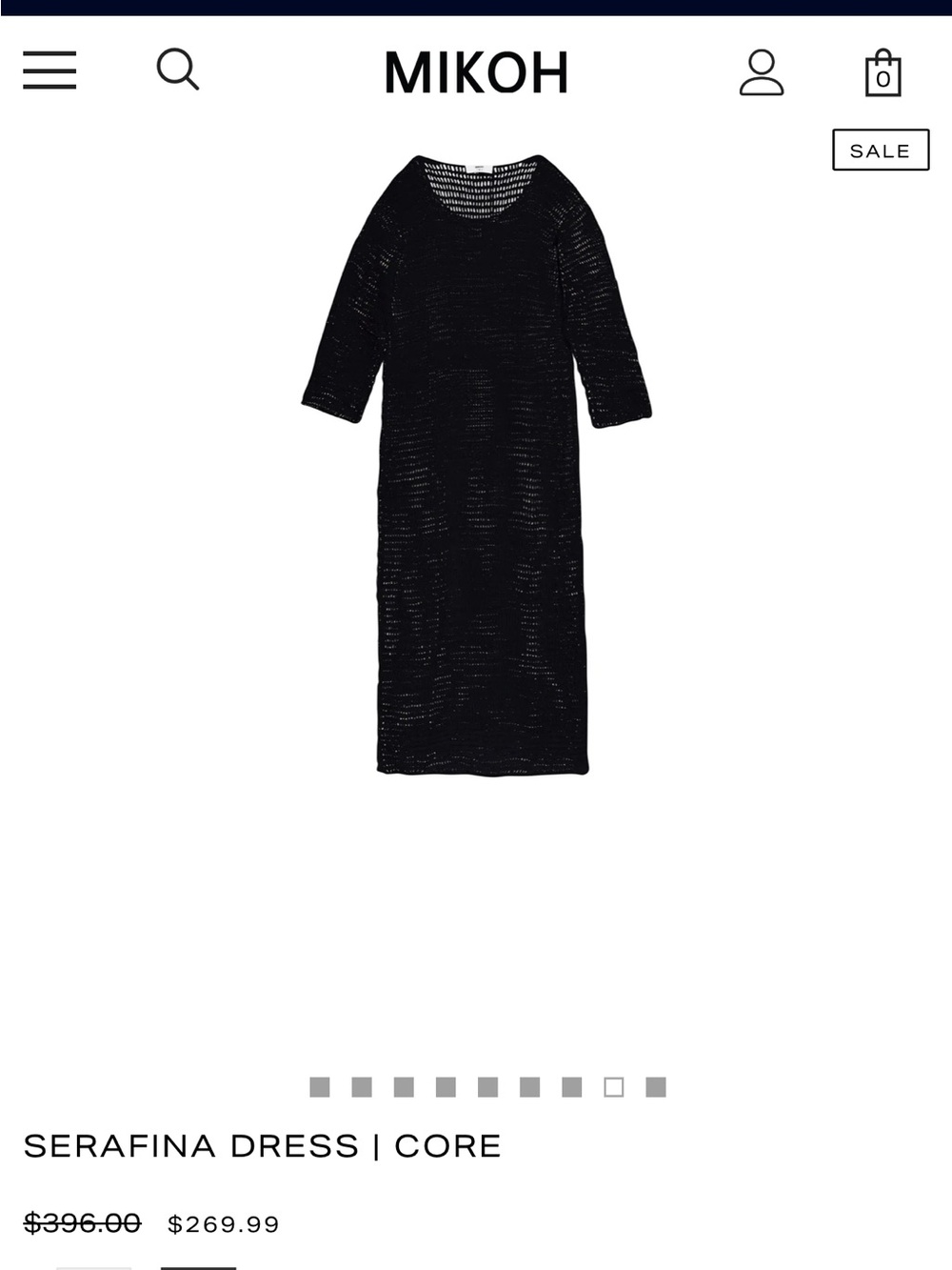 Mikoh Black Serafina Ribbed Midi Dress NWT